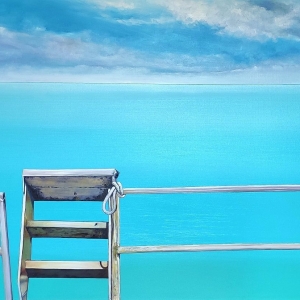 Turkusowa tęsknota/Turquoise longing, 110x150, olej na płótnie/oil on canvas, 2021